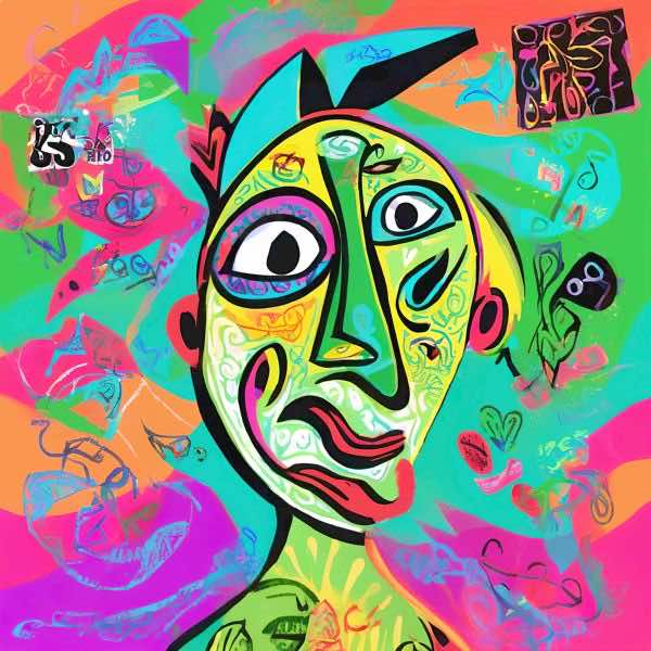 AIアートポスター カナブストラクド「ピカソ・非モンドリアン的超現実」 Kanabstracd オリジナルアート..