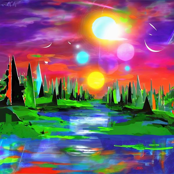 AIアートポスター カナブストラクド「結び目なき±超現実と±ファンタジー」 Kanabstracd オリジナルアート作品 アートポスター アートプリント 壁掛けアート ウォールアート インテリア デジタルアート 現代アート