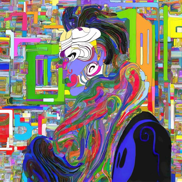 AIアートポスター カナブストラクド「ベーコン的三角形なき…」 Kanabstracd オリジナルアート作品 アー..