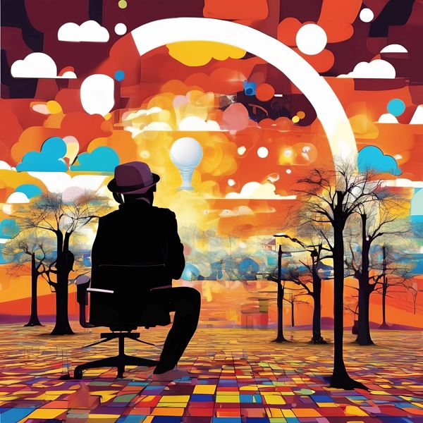 AIアートポスター カナブストラクド「スーラ的弓なき超現実」 Kanabstracd オリジナルアート作品 アー..