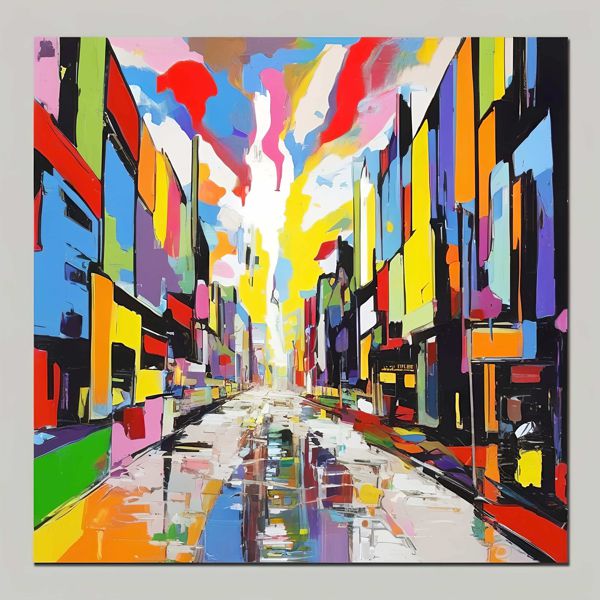 AIアートポスター カナブストラクド「リヒター的結び目なき超現実」 Kanabstracd オリジナルアート作品..