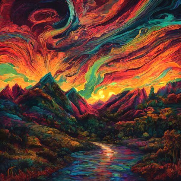 絵画風 AIアート ポスター モノクロームズームドンドリアンの影響を排したカナブストラクドによる 「無題」