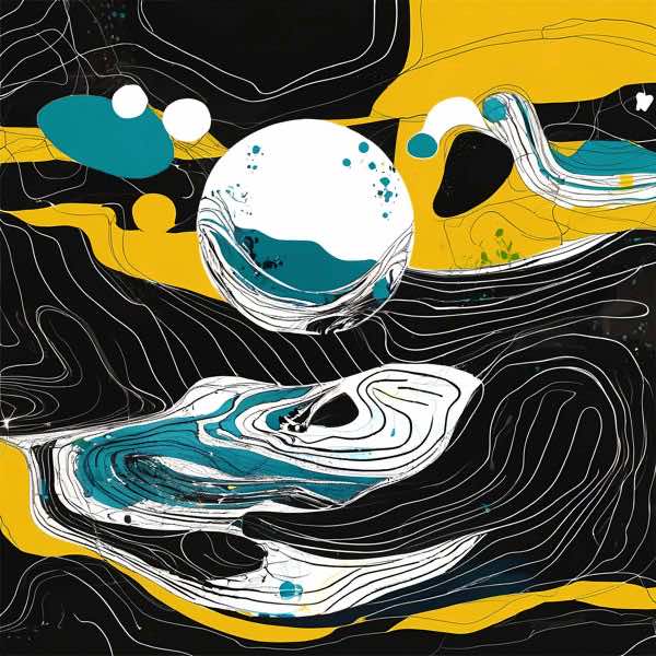 AIアートポスター カナブストラクド「ローランサン的矢羽根なき…」 Kanabstracd オリジナルアート作品 ..