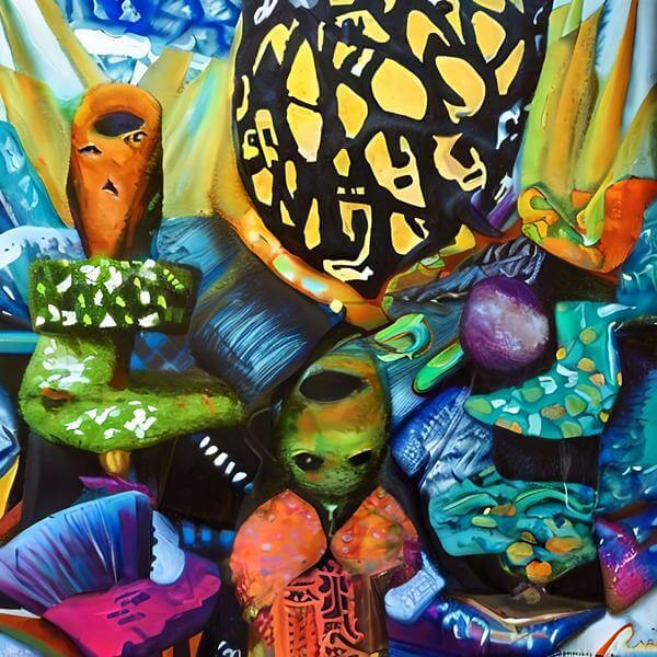 AIアートポスター 分割されたピカソ風 … オリジナルアート作品 アートポスター アートプリント 壁掛け..