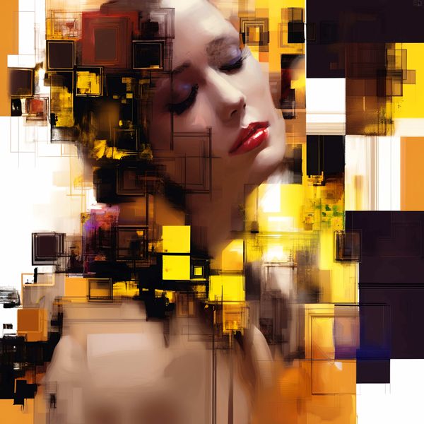 AIアートポスター 不条理リアリズムに影響されイワシに影響されないカナブストラクドとクリムトとによる… オリジナルアート作品 アートポスター アートプリント インテリア