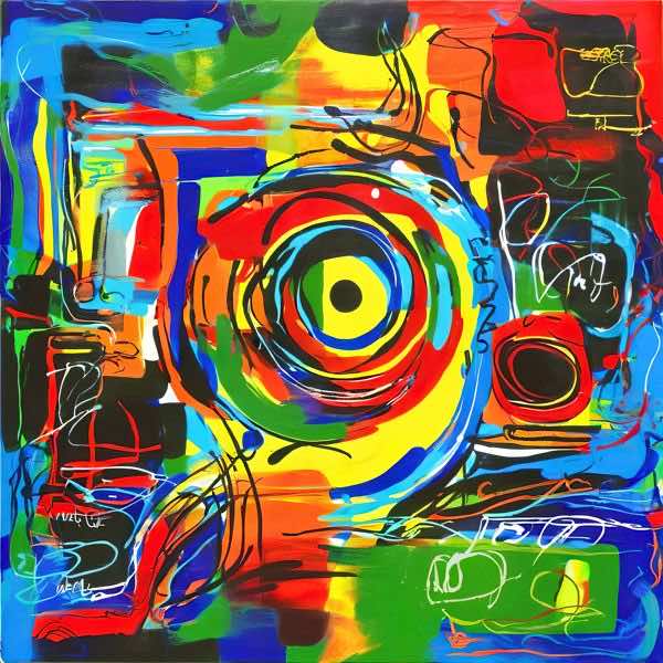 AIアートポスター カナブストラクド「弓なき±表現主義」 Kanabstracd オリジナルアート作品 アートポス..