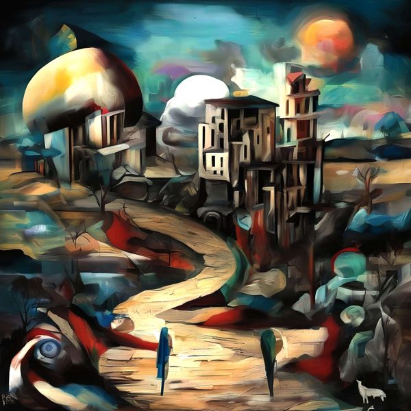 AIアートポスター カナブストラクド「ピカスビア的弓なき超現実」 Kanabstracd オリジナルアート作品 ..