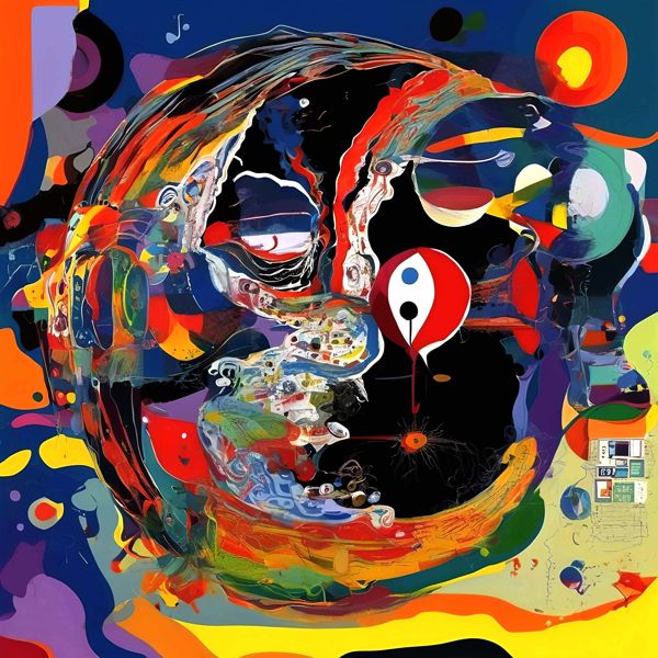 AIアートポスター カナブストラクド「ミロ的弓なき超現実」 Kanabstracd オリジナルアート作品 アート..