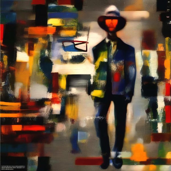 Rakuten - AIアートポスター カナブストラクド「Clint East 的弓なき不条理主義」 Kanabstracd オリジナルアート作品 アートポスター アートプリント 壁掛けアート ウォールアート インテリア デジタルアート 現代アート