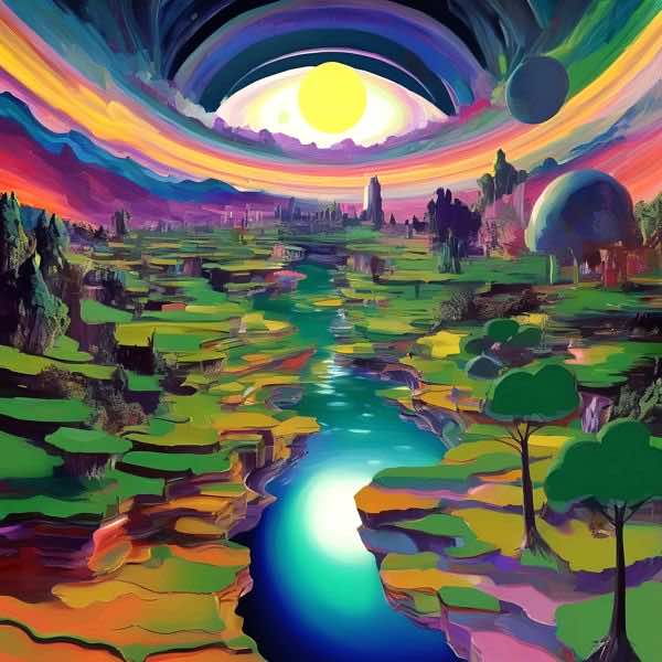 AIアートポスター カナブストラクド「フンデルトヴァッサー的結び目なき超現実」 Kanabstracd オリジナ..