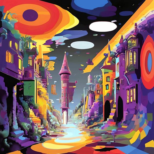 AIアートポスター カナブストラクド「フンデルトヴァッサー的結び目なき超現実」 Kanabstracd オリジナルアート作品 アートポスター アートプリント 壁掛けアート ウォールアート インテリア デジタルアート 現代アート(3.0)