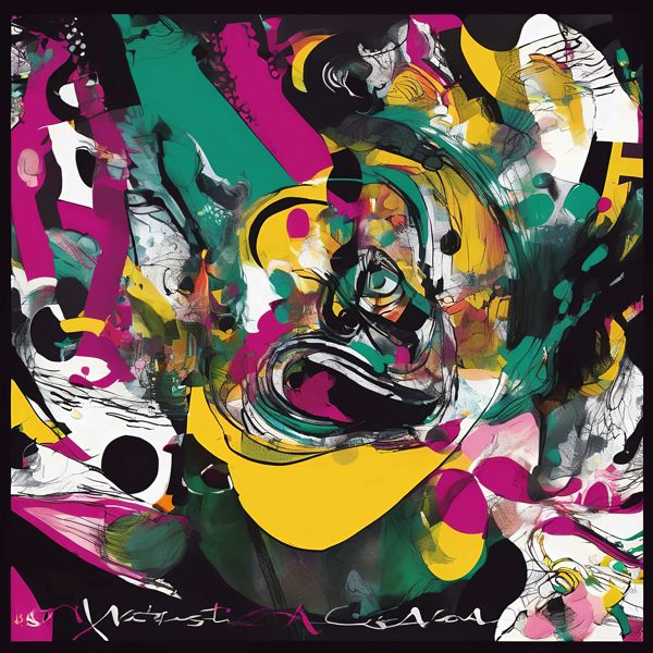 AIアートポスター カナブストラクド「ベーコン的有刺なき…」 Kanabstracd オリジナルアート作品 アート..