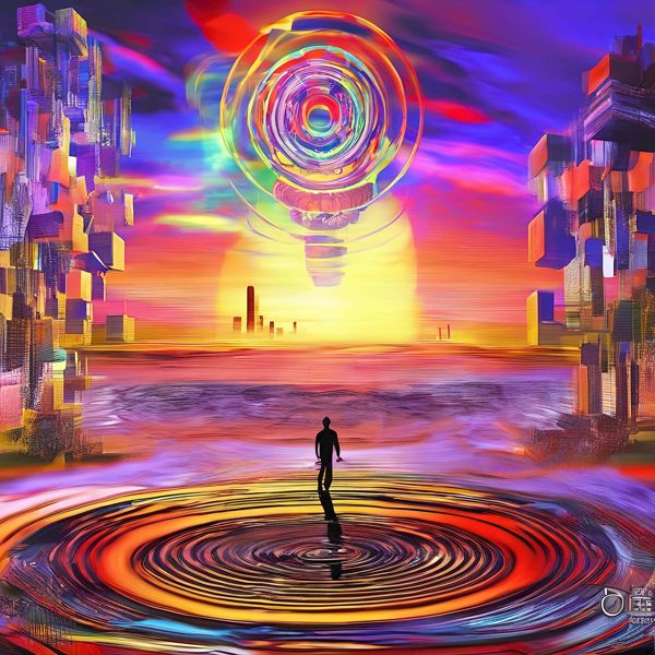 AIアートポスター カナブストラクド「ベーコン的弓なき超現実」 Kanabstracd オリジナルアート作品 アートポスター アートプリント 壁掛けアート ウォールアート インテリア デジタルアート 現代アート