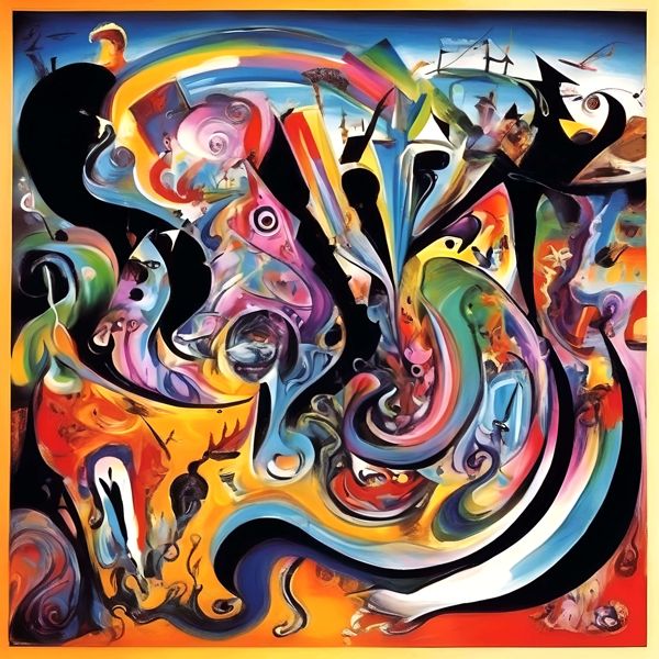 AIアートポスター カナブストラクド「ピカソ的粗い網なき超現実」 Kanabstracd オリジナルアート作品 ..