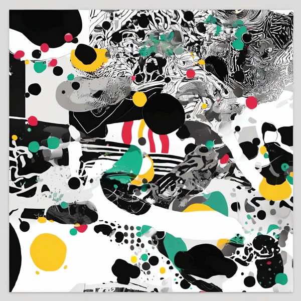 AIアートポスター カナブストラクド「ローランサン的矢羽根なき…」 Kanabstracd オリジナルアート作品 アートポスター アートプリント ..