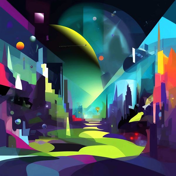 Rakuten - AIアートポスター キャナブストラクド「シャガール的結び目なき超現実」 Canabstracd オリジナルアート作品 アートポスター アートプリント 壁掛けアート ウォールアート インテリア デジタルアート 現代アート