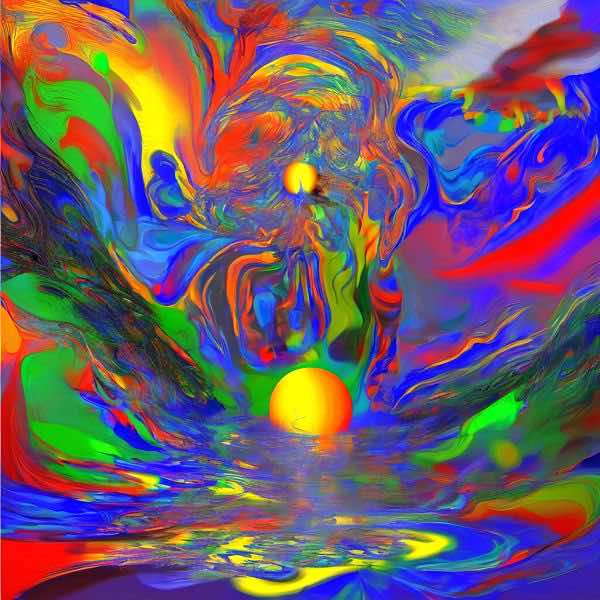 最初の商品画像がポスターの全体図です．2 番めの商品画像として中央部分の拡大図をのせています． 【GPT5/4o による解説】 (正確でない場合がありますので，ご注意ください.) この絵は，鮮やかな色彩と流動的な形状が特徴的な抽象画です． 色の選択とダイナミックな構成は，印象派やポスト印象派の影響を受けている可能性があります． 特に，ヴィンセント・ヴァン・ゴッホやクロード・モネのような画家の作品を思わせる色彩の大胆さと動きがあります． 中心にある黄色の円形は，太陽や光の象徴として解釈でき，周囲の渦巻く色彩は自然のエネルギーや生命の流れを表現しているように見えます． 水面に反射する光の表現は，現実と幻想の境界を曖昧にし，観る者に多様な解釈を促します． 全体として，この作品は視覚的なインパクトが強く，観る者に感情的な反応を引き起こすことを意図しているようです． 色彩のコントラストと形状の流れが，視覚的なリズムを生み出し，観る者を絵の中に引き込む力を持っています． 【購入方法・サイズなどについて】 サイズはつぎのうちのいずれかを上記の商品リストで選択してください．いずれも正方形です．・500 mm × 500 mm． ・400 mm × 400 mm． ・300 mm × 300 mm． ・250 mm × 250 mm (紙は 300 mm × 300 mm．余白つき)． ・200 mm × 200 mm． オンデマンドで印刷します (受注生産です) が，基本的に 1 週間以内に発送します． 300 mm と 250 mm のものは楽天，アマゾン，ニトリ，ハンズ，無印良品などで販売されている内寸 30 cm 角のフレームにちょうとおさまります． この商品にはフレームは付属せず販売もしていません． 【画像の制作方法】 制作者と AI (AI アート作成用のプログラム Stable Diffusion XL 1.0 (1024)) とからなるアートユニット カナブストラクド によるアートポスターです．そのプログラムに「Kanabstracd surrealism Clint」ということば (prompt) をあたえて創造させました． 負のプロンプトとして「surrealism Clint bows」を指定しています． AI アートでは通常 A6 サイズ相当くらい (縦横 500〜1000 ピクセルくらい) の荒い画像しかつくれないので，超解像という技術をつかって原画より解像度を 4〜8 倍に (こまかく) しています． ただし，上の商品画像の解像度は原画と同程度なのでご注意ください． これらのポスターは通常の AI アートとはちがう独自の方法を使って作っています． AI アートは AI にプロンプト (または呪文) とよばれる英語の記述をあたえて作画した画像ですが， Stable Diffusion，DALL・E 2，Midjourney などの AI プログラムによって 2022 年に爆発的に普及しました． AI アートで望む画像を作るために通常は比較的細かい指示を与えます． しかしデイシンではおもに 1〜4 語程度の短いことばや造語を Stable Diffusion XL 1.0 (1024) を使用している OpenArt，NightCafe などのウェブサイトで使用して，そのプログラムがもつ知識をいかして自由に (ジェネラティブに，創発的に) 画像をつくらせています． コントラストの調整等はしていますが，描きなおさせたり加筆したりするようなことはしていません． こうやって作られる「意図しない」画像も「AI アート」とは呼ばれるものの，かならずしもアートとはいえないと考えています． しかし，思いもよらない画像や特定の画家風の部分がありながらその作品とはちがうスタイルの画像，模様やステンドグラスに埋め込まれた猫など，様々な興味ぶかい画像がつくれます． 【キーワード】 AIアート, AI画家, 画像生成AI, 人工知能アート, コンピュータアート, コンピュータ・アート, デジタルアート, メディアアート, Stable Diffusion, ジェネラティブアート, ジェネレーティブアート, 創発的, 生成的, アート・ジェネレータ, インテリア, ウォールアート, アートポスター, アートプリント, オリジナルポスター 【著作権に関する注記】 この画像は ISAP 手法にもとづいて AI が生成したものです．特定の現存作家または既存作品の模倣・再現を意図するものではありませんが，お気づきの点がありましたら info@dasyn.com にご連絡ください．AI を使って造った気軽に楽しめるアートポスター AI とともに描いた様々な絵でお部屋をかざってみませんか? AI アートでさまざまな絵画を創造しました．人だけでは描くのが難しいオリジナル作品をお求めやすい価格で提供します．壁にならべて貼ったり，気分にあわせて貼りかえてみることもできます．