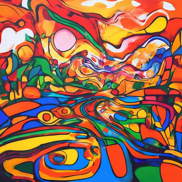 AIアートポスター カナブストラクド「ドローネー的グレーなき…」 Kanabstracd オリジナルアート作品 ア..