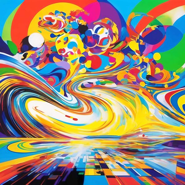 AIアートポスター カナブストラクド「リヒター的有刺なき超現実」 Kanabstracd オリジナルアート作品 アートポスター アートプリント 壁掛けアート ウォールアート インテリア デジタルアート 現代アート