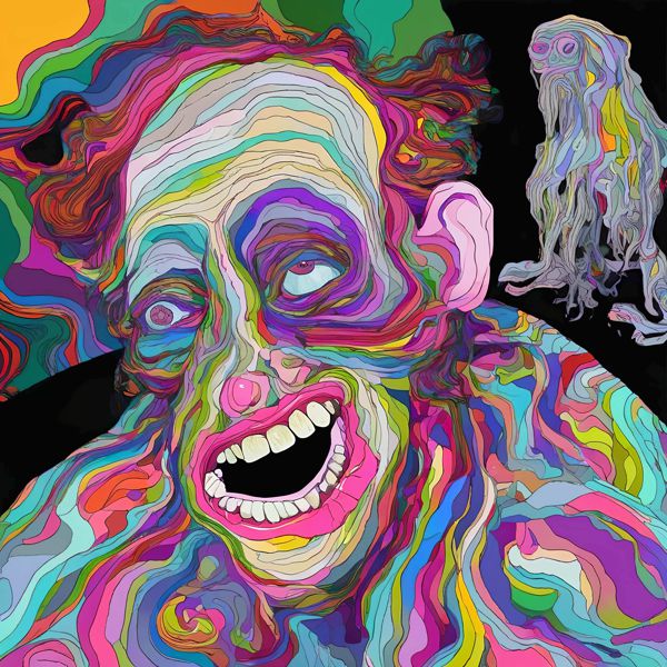 AIアートポスター カナブストラクド「ベーコン的矢なき不条理リスム」 Kanabstracd オリジナルアート作..