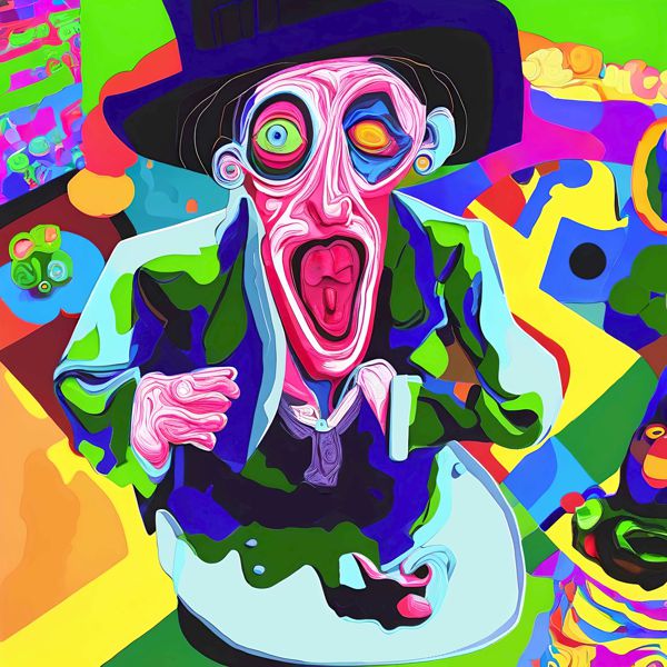 AIアートポスター カナブストラクド「ベーコン的矢なき不条理リスム」 Kanabstracd オリジナルアート作品 アートポスター アートプリン..