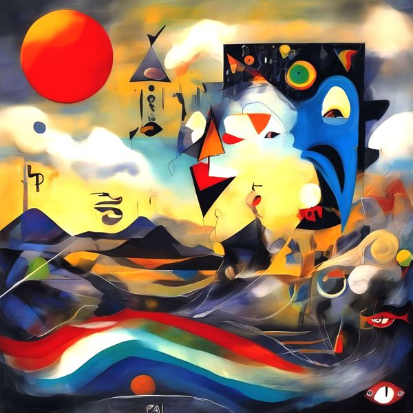 AIアートポスター カナブストラクド「ミロ的弓なき超現実」 Kanabstracd オリジナルアート作品 アート..