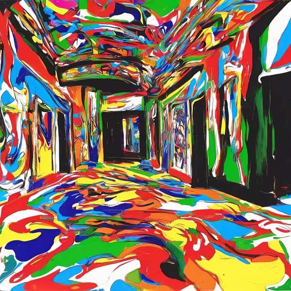 AIアートポスター カナブストラクド「リヒター的網なき±超現実」 Kanabstracd オリジナルアート作品 ア..