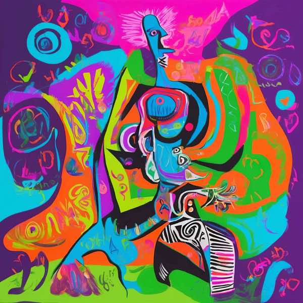 AIアートポスター カナブストラクド「ピカソ・非モンドリアン的超現実」 Kanabstracd オリジナルアート作品 アートポスター アートプリ..