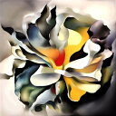 AIアートポスター 弓に影響されないカナブストラクドとジョージア・オキーフとによる … オリジナルアート作品 アートポスター アートプリント インテリア