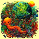AIアートポスター biorganismに影響された弓に影響されないカナブストラクド風 … オリジナルアート作品 アートポスター アートプリント インテリア