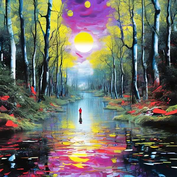 AIアートポスター カナブストラクド「 M.ニナガワ的弓なき超現実」 Kanabstracd オリジナルアート作品 ..