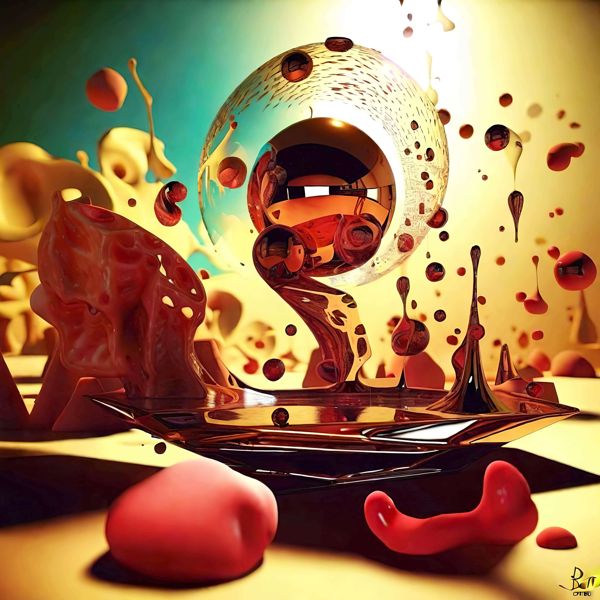 Rakuten - AIアートポスター 単純なグレーに影響されないダリ風 「3D」 オリジナルアート作品 アートポスター アートプリント 壁掛けアート ウォールアート インテリア デジタルアート 現代アート