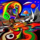 AIアートポスター Clee と網に影響されないカナブストラクドによる「Surrealisp」 オリジナルアート作品 アートポスター アートプリント インテリア
