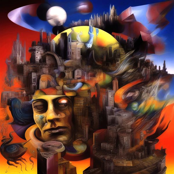 Posters （Art） - AIアートポスター カナブストラクド「セヴェリーニーニ的単純さなき超現実」 Kanabstracd オリジナルアート作品 アートポスター アートプリント 壁掛けアート ウォールアート インテリア デジタルアート 現代アート