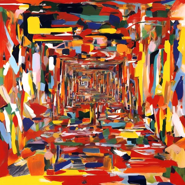 AIアートポスター カナブストラクド「リヒター的弓なき不条理主義」 Kanabstracd オリジナルアート作品..