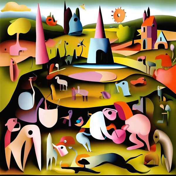 AIアートポスター カナブストラクド「H.ボス・非広重的…」 Kanabstracd オリジナルアート作品 アートポ..