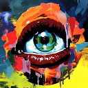 AIアートポスター シュールリアリズムに影響され否認された蜷川実花に学んだカナブストラクドによる… オリジナルアート作品 アートポスター アートプリント インテ...