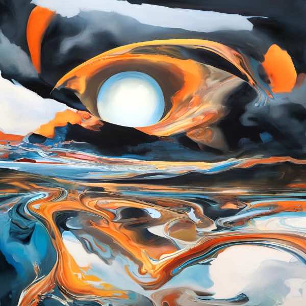 AIアートポスター カナブストラクド「オキーフ的結び目なき超現実」 Kanabstracd オリジナルアート作品..