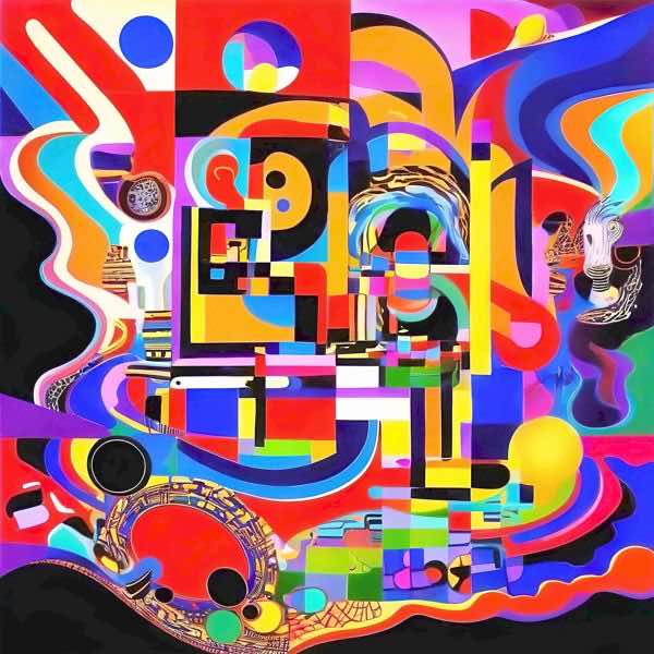 AIアートポスター カナブストラクド「ポロック的弓なき超現実」 Kanabstracd オリジナルアート作品 ア..