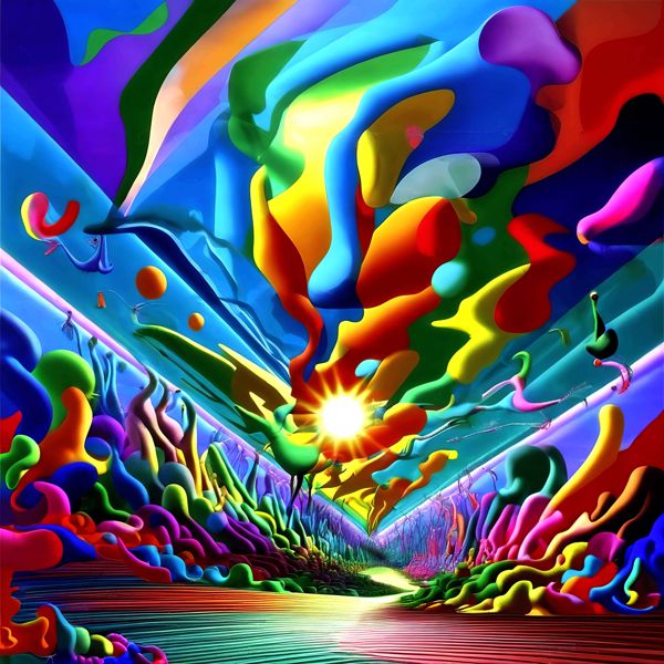 AIアートポスター カナブストラクド「超現実と±雷」 Kanabstracd オリジナルアート作品 アートポスター..