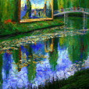 AIアートポスター 「モネ風の不思議な風景」 近代画家風 近代画風アート 近代絵画風 Claude Monet オリジナルアート作品 アートポスター アートプリ...