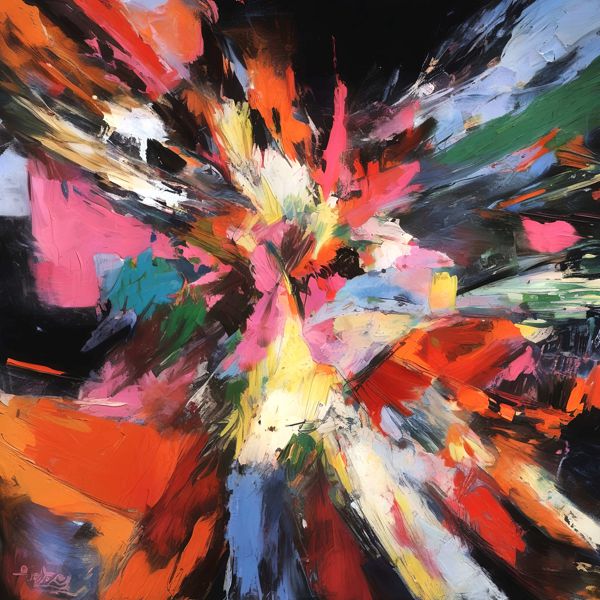 AIアートポスター カナブストラクド「ベーコン的不条理リアリズム」 Kanabstracd オリジナルアート作品..