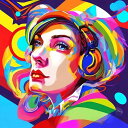 AIアートポスター シュールリアリズムに影響され有刺の影響を排したカナブストラクドとゲルハルト・リヒターの共作風… オリジナルアート作品 アートポスター アートプリント インテリア