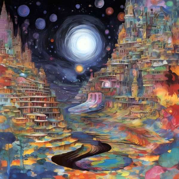 AIアートポスター カナブストラクド「フンデルトヴァッサー的結び目なき超現実」 Kanabstracd オリジナ..