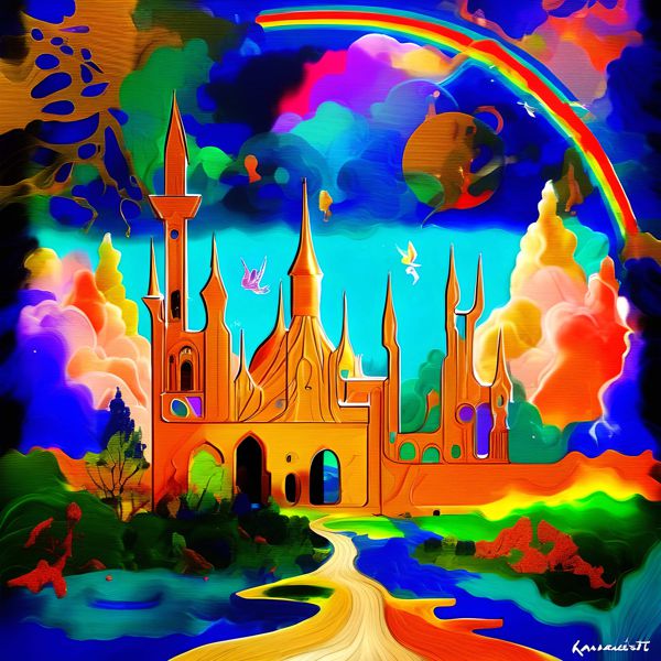 AIアートポスター カナブストラクド「市松模様なき魔術的リアリズム」 Kanabstracd オリジナルアート作..