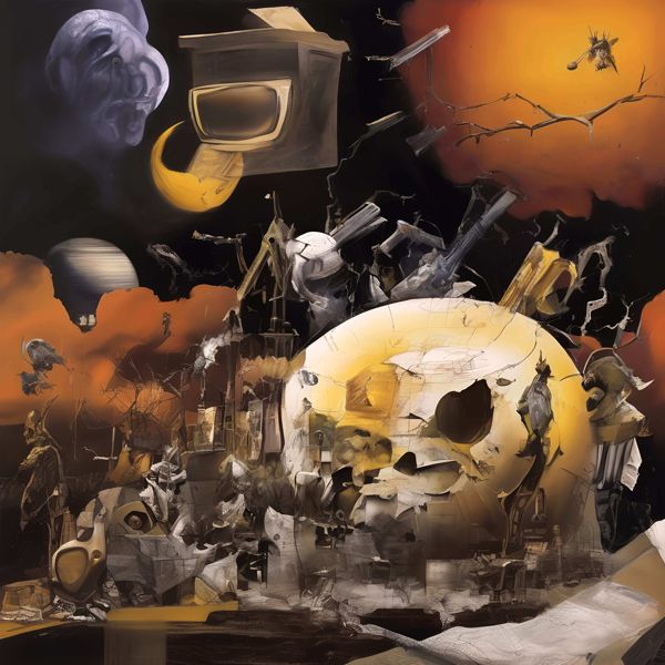 AIアートポスター カナブストラクド「H.ボス的弓なき不条理リアリズム」 Kanabstracd オリジナルアート..