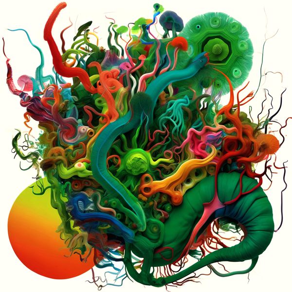 AIアートポスター カナブストラクド「市松模様なきバイオーガニズム」 Kanabstracd オリジナルアート作..