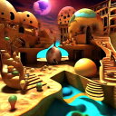 AIアートポスター 単純なグレーに影響されない「3D シュールリアリズム」 オリジナルアート作品 アートポスター アートプリント インテリア(3)