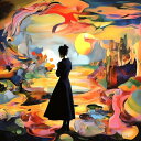 AIアートポスター シュールリアリズムに影響され否認された篠山紀信に学んだカナブストラクドによる… オリジナルアート作品 アートポスター アートプリント インテ...