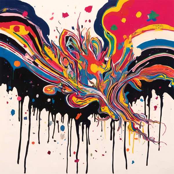 AIアートポスター カナブスタクド「ポロック的網なき…」 Kanabstacd オリジナルアート作品 アートポスター アートプリント 壁掛けアート ウォールアート インテリア デジタルアート 現代アート